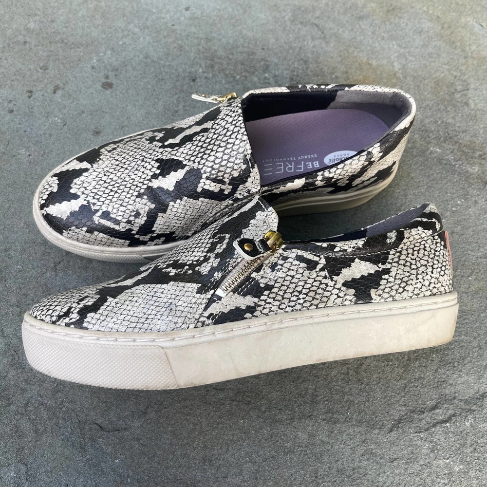 Dr Scholls Slip On Sneakers No Chill Casual Shoe Snake Skin Size 8M White Loafer